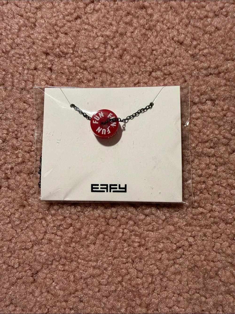 Effy Red 'FUN' Barrel Necklace with Black Chain